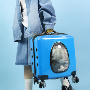 Sac de transport pour chat blanc transparent 7 kg et plus, valise de voyage pour animaux de compagnie - Product Image 2