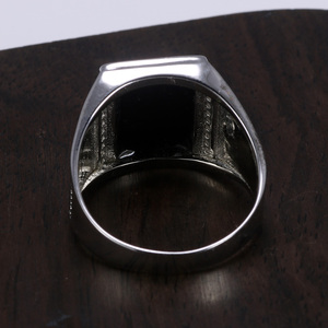 Anello da Uomo in Argento Sterling 925 con Agata Naturale Italiana, Anello Turco per Gentiluomini con Micro Zirconi Incastonati, Gioielleria Turca - Product Image 6