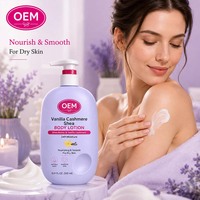 Lotion corporelle hydratante et adoucissante au beurre de karité et à la vitamine C, parfum vanille, avec logo personnalisé, soin naturel premium en gros