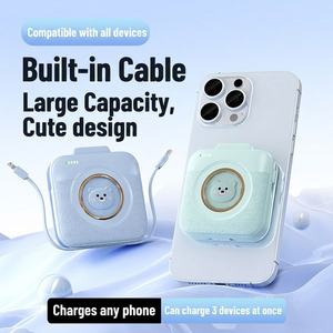 HXB ขายส่ง พาวเวอร์แบงค์การ์ตูนขนาด 10000mAh น่ารัก พกพาสะดวก พร้อมสายชาร์จในตัว แบตเตอรี่สำรอง รับทำโลโก้ตามสั่ง - Product Image 4