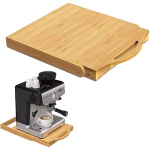 Base de machine à café en bambou, organisateur de bureau rectangulaire, support de rangement polyvalent pour usage domestique, respectueux de l'environnement - Product Image 2