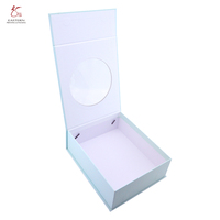 Boîte de papier d'emballage de vêtements avec fenêtre transparente à fermeture magnétique avec impression personnalisée de luxe