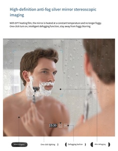 Mobile Bagno Moderno Classico <span class=keywords><strong>in</strong></span> <span class=keywords><strong>Legno</strong></span> con Specchio Intelligente a Parete per Appartamenti e Ville - Product Image 6