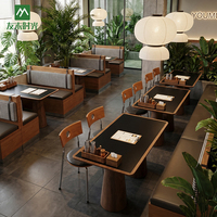 Meubles de restaurant commerciaux modernes en gros : Ensembles de banquettes en bois, tables et chaises durables et écologiques pour hôtels et cafés