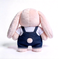 Adorable Peluche Lapin en Tissu Brodé avec Motif Canard, Douce et Moelleuse, Mignonne Poupée Lapin en Peluche avec Tenue de Canard Amovible