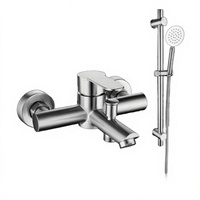 Ensemble de robinetterie de douche et baignoire en acier inoxydable brossé pour la maison avec douchette à main et cartouche céramique