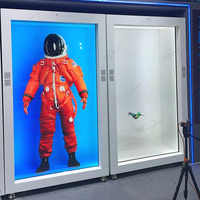 Caja de holograma transparente de 86 pulgadas, tecnología de cambio de cara de software Ai para centros comerciales, tiendas minoristas, función SDK educativa