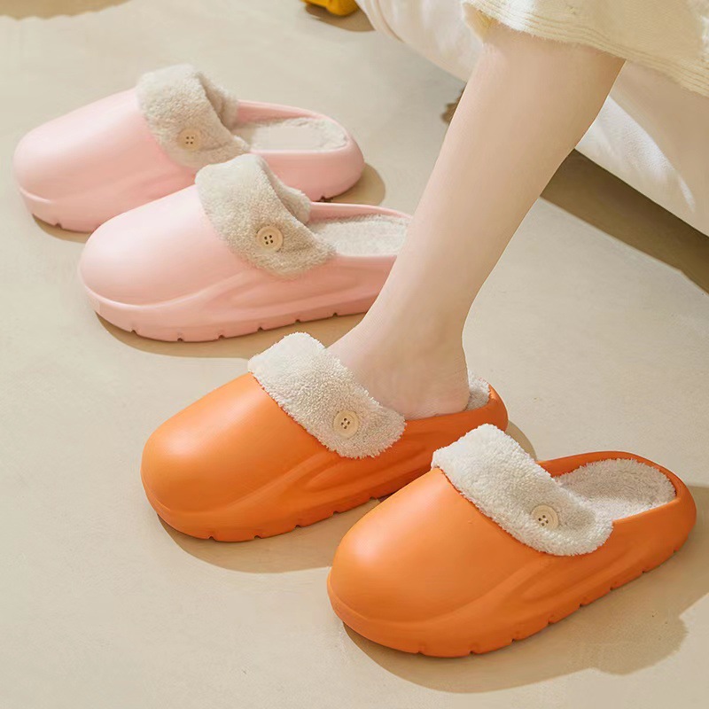 Cheap Fluffy Fur Slippers Non-slip Women Cotton Shoes EVA House Slippers for Womens