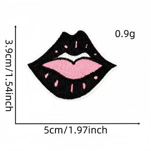 Nouvelle broderie thermocollante mignonne Patte de chat noire et rose, Nœud, Bouche, Guitare, Patch Ok pour la décoration - Product Image 5