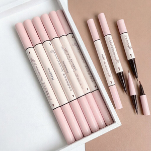 Delineador <span class=keywords><strong>de</strong></span> <span class=keywords><strong>Ojos</strong></span> Líquido en Gel Activado por Agua <span class=keywords><strong>de</strong></span> Doble Punta Efecto Camaleón Coreano, Ultrafino, Negro con Brillo, Resistente al Agua, con Pincel Estampador - Product Image 1