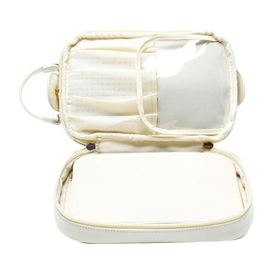 Large <b>Makeup</b> Brush Bag PU Thread Zipper Water Resistant Portable Cosmetic <b>Storage</b> Pouch Travel Organizer Custom Logo Color Case - Product Image 2