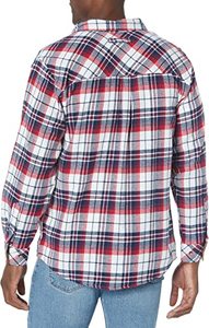 <span class=keywords><strong>Camisa</strong></span> de franela acolchada para hombre, camisas de <span class=keywords><strong>cuadros</strong></span> en negro y rojo, ajuste Regular, diseños personalizados, venta al por mayor, Invierno - Product Image 4