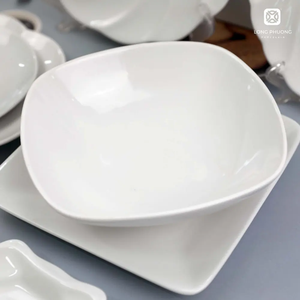 Ensemble d'assiettes en céramique blanche élégante-Couverts ronds de luxe pour les repas modernes et l'hospitalité - Product Image 5