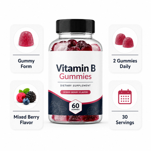 Bonbons gélifiés à la vitamine B6 B7 B12 en marque privée pour adultes - Stimulant du métabolisme et soutien immunitaire, complément antioxydant - Product Image 4