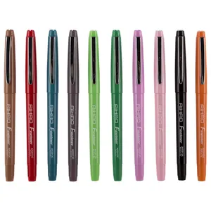 Aihao lujo Multicolor punta de fieltro delgada Fineliner Rollerball Pen Pastel tinta negra 0,5