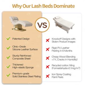 Turri, estilo de diseñador, elevación eléctrica, mesa de masaje moderna, Spa, terciopelo, cuero, salón de belleza, cama de pestañas ajustable, camilla para cejas - Product Image 4