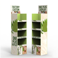 Présentoir pliable personnalisé en carton ondulé écologique, autoportant, facile à assembler, pour cosmétiques, parfums et soins de la peau