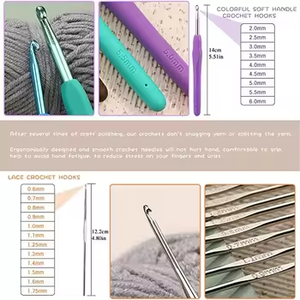 DIY 58-Piece PVC Crochet <strong>Kit</strong> &amp; Beginner Knitting Tool Set-Portable Travel Bag Adhesive Invisible Features for Embroidery <strong>Sewing</strong> - Product Image 6