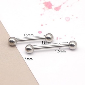 Bijoux de piercing pour le corps en acier inoxydable, boucles d'oreilles à billes pour un usage quotidien, 16G 38mm - Product Image 3