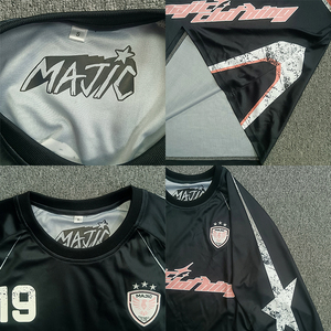Maillots de football sur mesure à manches longues avec logo brodé, style transfert thermique pour respirabilité et évacuation de la transpiration - Product Image 4