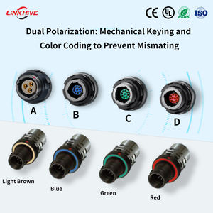 カスタムMIL規格コネクタ ブラッククロームメッキアルミニウム IP67等級 ODU AMC対応 頑丈な小型円形コネクタ - Product Image 4