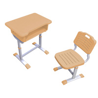 Ensemble de bureau et chaise d'écolier moderne avec structure métallique pour salles de classe des écoles primaires et secondaires
