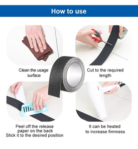 Zwarte antislip tape, heavy duty, enkelzijdig, verpakkingstape, hete lijm siliconen kleefmiddel, gemaakt van polyester papier, <span class=keywords><strong>PVC</strong></span>. - Product Image 6