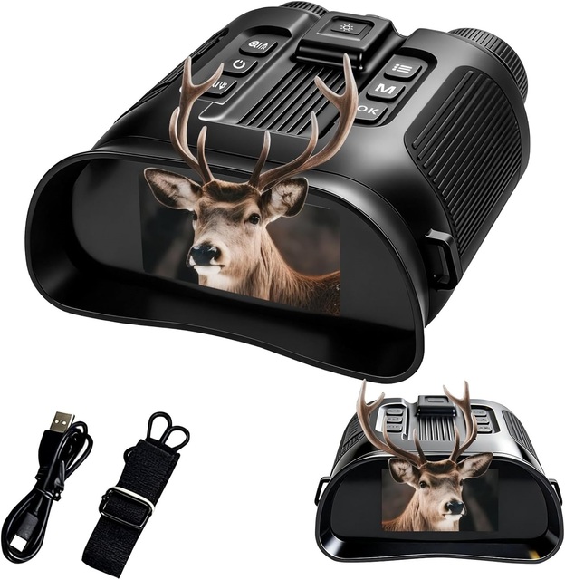 < 10x Zoom Binoculars with Long Range 2k Thermal Imaging Night Vision IR Camera 300m CMOS Sensor for Hunting