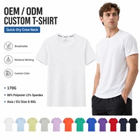 T-shirt Unisexe Personnalisé avec Logo, Col Rond, Coupe Classique, Séchage Rapide, Respirant, en Polyester et Spandex Tissé, 260g, Haute Élasticité, Vente en Gros
