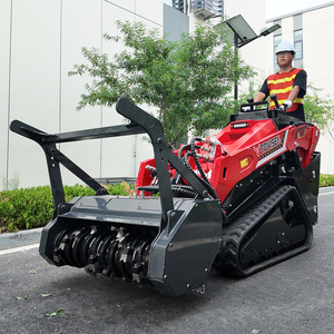 Soporte compacto en mini cargadores diésel sobre orugas Perkins V1000 Skid Steer Track Pequeño cargador usado EPA Kubota con trituradora forestal - Product Image 2