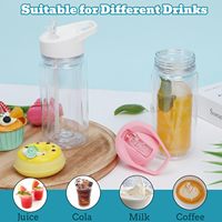 Bouteille d'eau moderne en plastique transparent DIY pour enfants, sans BPA, écologique, pour le camping
