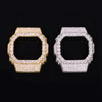 Boîtier de montre classique en moissanite Full Buss pour DW5600, laiton plaqué or, argent, diamant VVS, pièces de montre, bijoux pour hommes et femmes