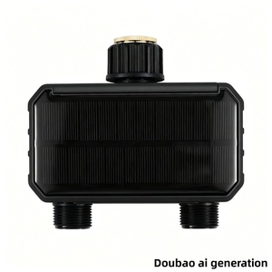 Sistema de Riego por Goteo Inteligente Automático con Energía Solar, Microaspersor WiFi/4G/Zigbee para el Hogar, Doble Canal, Plástico Negro/Dorado - Product Image 4