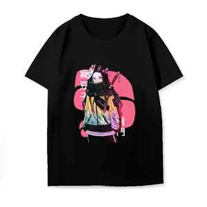 Hochwertige 100% Baumwolle Grafik T-Shirts Männer Großhandel Anime T-Shirts Kurzarm Topstee japanische Anime Dämon Slayer Shirt