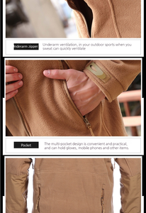 Giacca tattica con cappuccio Soft Shell in pile elastico ad alta densità da uomo per tiro tattico da combattimento all'aperto softair - Product Image 4