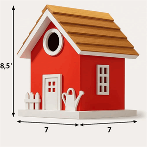 Klassieke Houten Vogelhuis Waterdichte Shingle Dak Nestkast In Blauw Opknoping Voor Gebruik Buitenshuis - Product Image 3