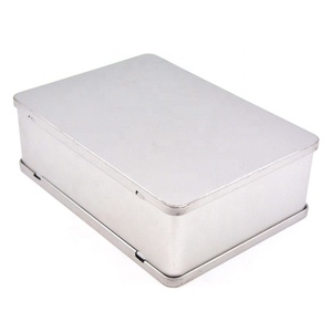 भंडारण और संगठन के लिए हिंग चांदी सादे धातु पैकेजिंग के साथ खाद्य ग्रेड आयत टिन बॉक्स - Product Image 3