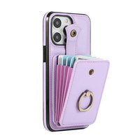 Étui portefeuille pour iPhone 16 Pro Max/17/15 Pro/12/14 avec support de carte, anneau de fixation et compartiment pour cartes de crédit, design bandoulière