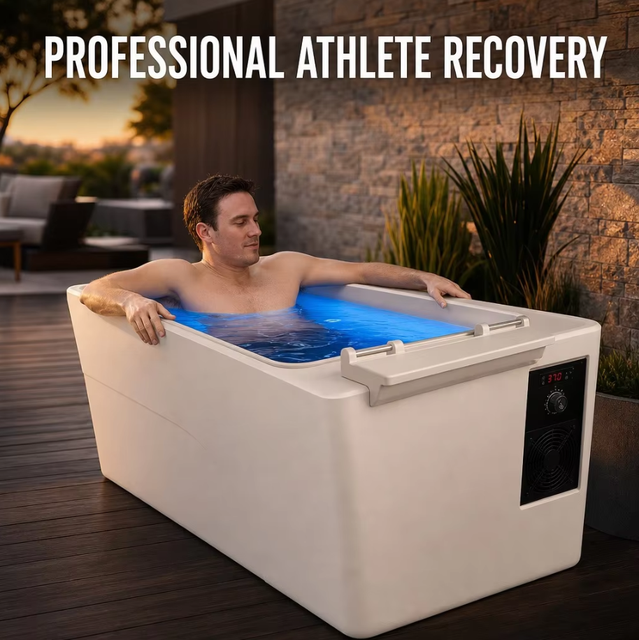 New Design Commercial Ice Bath Tub Cold Plunge with Upgraded Chiller WiFi APP Control LED Ambient Light