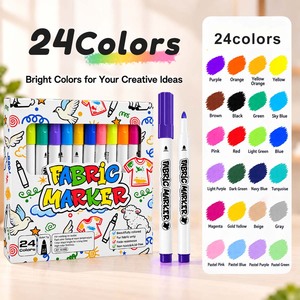 En stock – Marqueurs textiles permanents <span class=keywords><strong>Ishow</strong></span> 24 couleurs, corps blanc, à base d'eau, pour vêtements, t-shirts, couvertures, coloration DIY - Product Image 4