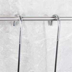 Double Tier Modern Non-perforated Stainless Steel Bathroom <b>Shower</b> Faucet Hanging Basket Towel Storage <b>Rack</b> - Product Image 3