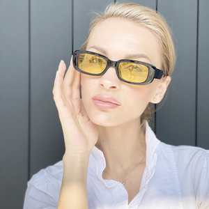 Gafas de sol Longying Retro Cat Eye con montura negra, lentes de PC con protección UV400 para mujer, protección solar, viajes, conducción, moda. - Product Image 5