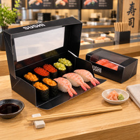 Scatola per Sushi Personalizzata con Finestra in PET, Rivestimento in PE per Alimenti, Contenitore Ermetico per Asporto e Catering