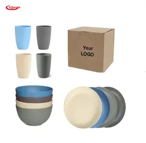 Wheat Dinner Set Eco Friendly Biodegradable Modern Luxury Wheat Straw Dinner Set Dinnerware Sets For Camping