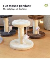 Vente en gros usine : Arbre à chat d'intérieur en carton, écologique et durable, avec mini-griffoir en corde de sisal, perchoir en peluche et jouet souris suspendu