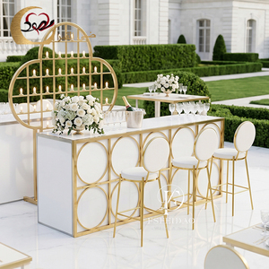 Mostrador de Bar LED de Acero Inoxidable para Bodega, Hotel, Restaurante Comercial Moderno, con Mesa para Vino y Cerveza, para Exteriores - Product Image 1