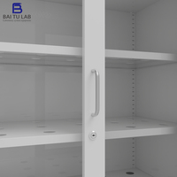 Gabinete de Almacenamiento de Reactivos de Laboratorio de Acero de Doble Puerta Personalizado con Vidrio Templado y Cerradura para Laboratorios Farmacéuticos de I+D y Control de Calidad