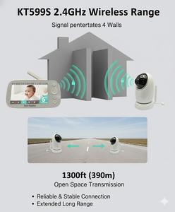 Monitor de Bebé Inalámbrico BabyBoss KT-599S con Pantalla IPS de 5 Pulgadas, 720P/1080P/2K, Cámara con Giro/Inclinación/Zoom, Audio Bidireccional y Visión Nocturna - Product Image 2