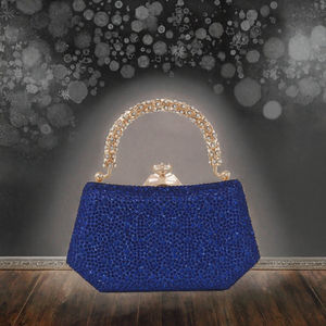 Indian Style Trendy <b>Embroidered</b> Evening <b>Clutch</b> <b>Bag</b> for Women with Pearl Chain and Polyester Lining - Product Image 3