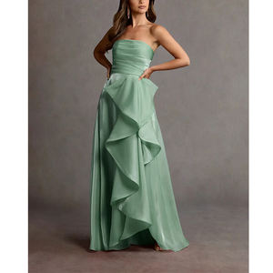 מותאם אישית באיכות גבוהה מטפחת תפוז מטפחת ללא שרוולים אסימטרי, שיפון - Product Image 4